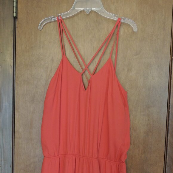 Express Coral Strappy Back Sleeveless Jumpsuit Size M - Picture 2 of 7